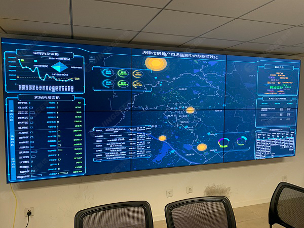 天津房管局会议室55寸3.5mm 2*3 数据可视化大屏